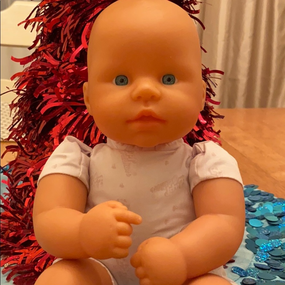 Zapf soft body baby doll very nice cond blue eyes